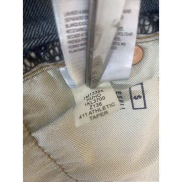 Lucky Brand Mens 411 Athletic Taper Stretch Denim Jeans Blue 38x30 Dark Wash - Picture 9 of 10